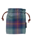 Hame Tartan Leather Drawstring Valuables Pouch