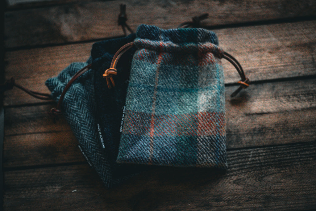 Jura Sunset Harris Tweed Drawstring Pouch